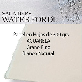 Papel Saunders 300grs.Grano FINO. Color Natural