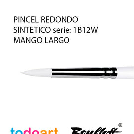Pincel Sintético/ Blanco/REDONDO/Mango Largo