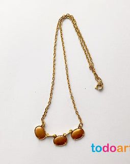 Collar 3 óvalos mini fornitura en cobre