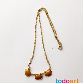 Collar 3 óvalos mini fornitura en cobre