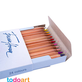 Lápices acuarelables, 24 colores, caja de cartón.
