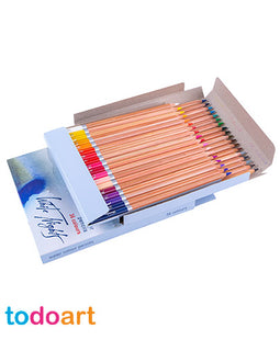 Lápices acuarelables, 36 colores, caja de cartón.
