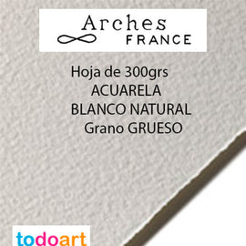 Papel Arches 300grs.Grano GRUESO. Color Natural