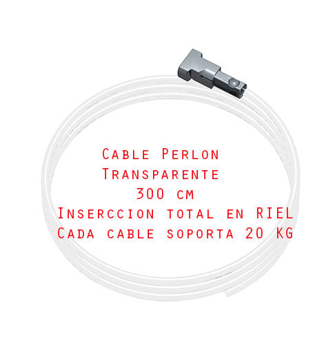 Cable Perlon transparente 300cm