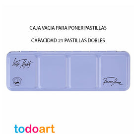 Caja metálica vacía para poner 21 pastillas