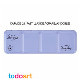 Estuche de Acuarela Celeste white nights 21 pastillas