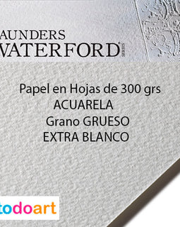 Papel Saunders 300grs.Grano GRUESO. Color Extra Blanco.