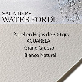 Papel Saunders 300grs.Grano GRUESO. Color Natural
